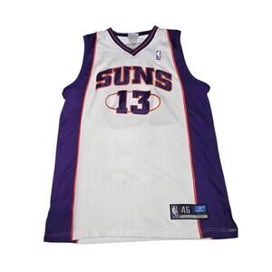 Reebok 90s Phoenix Suns Steve Nash #13 NBA Jersey Mens 46 White Purple B2